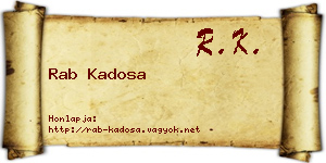 Rab Kadosa névjegykártya